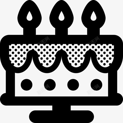 生日蛋糕蜡烛食物图标svg_新图网 https://ixintu.com 生日蛋糕 粗轮廓点缀 聚会 蜡烛 食物