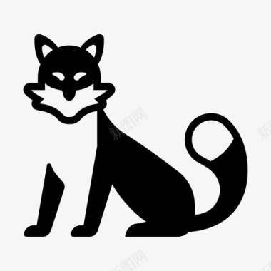 日本狐狸动物尾巴图标图标
