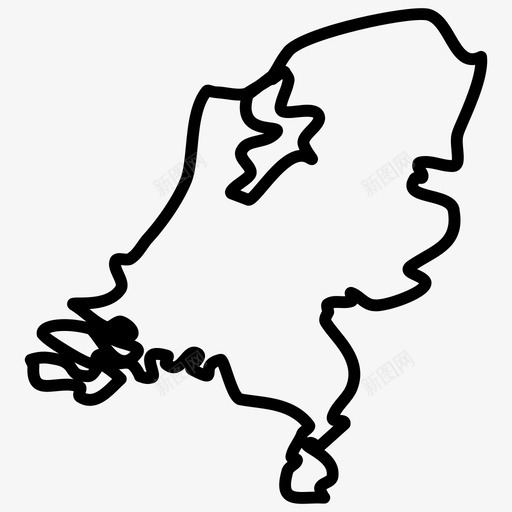 荷兰地图欧洲国家地图薄图标svg_新图网 https://ixintu.com 欧洲国家地图薄 荷兰地图