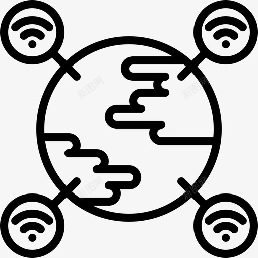 地球未来互联网图标svg_新图网 https://ixintu.com 互联网 地球 未来 科技