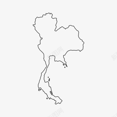 泰国地图亚洲海滩图标图标