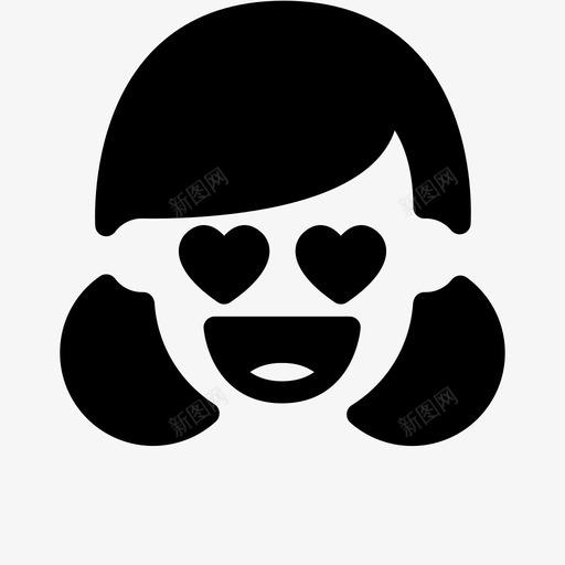 爱表情符号情感图标svg_新图网 https://ixintu.com 女人 女人3个表情 情感 感觉 爱 脸 表情符号