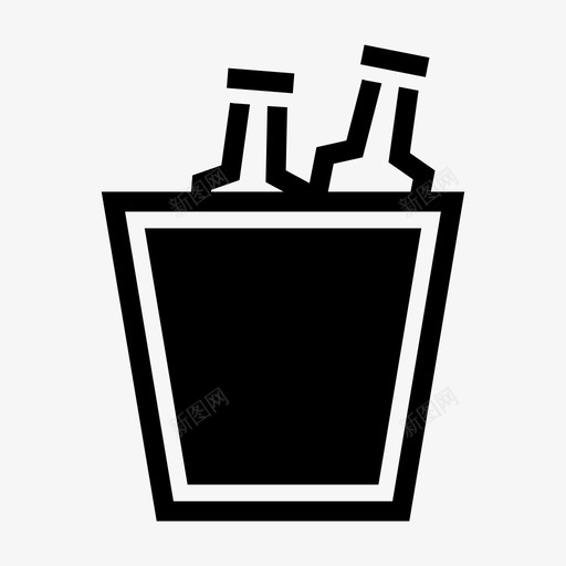 冰桶饮料瓶子图标svg_新图网 https://ixintu.com 冰桶 点心 瓶子 酒精和饮料酒精酒精饮料实线图标集 饮料