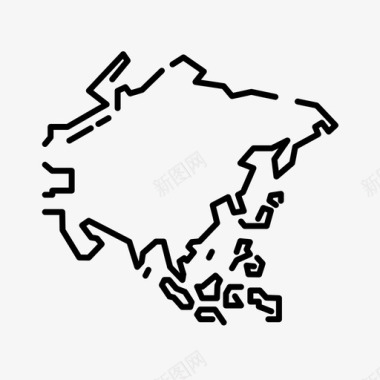 亚洲群岛大陆图标图标