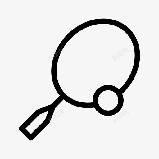 网球球游戏图标svg_新图网 https://ixintu.com 体育 体育奖励线图标 游戏 球 球拍 网球