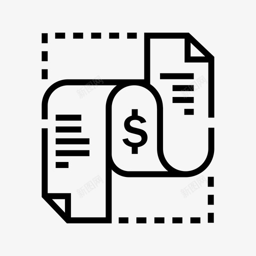 税单票据业务图标svg_新图网 https://ixintu.com 业务 业务综合行图标集 付款 办公 发票 票据 税单