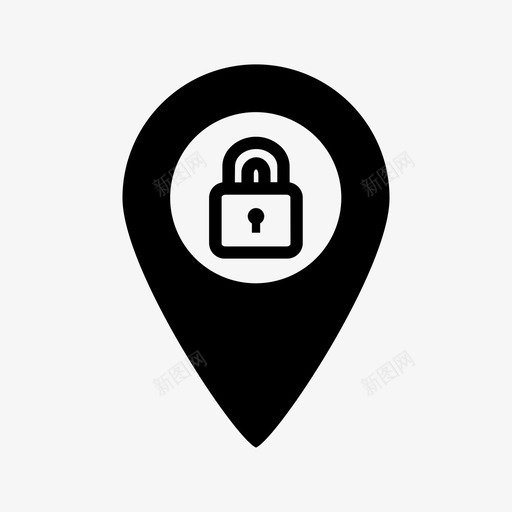 锁定位置地图挂锁图标svg_新图网 https://ixintu.com 地图 挂锁 旅行 锁定位置
