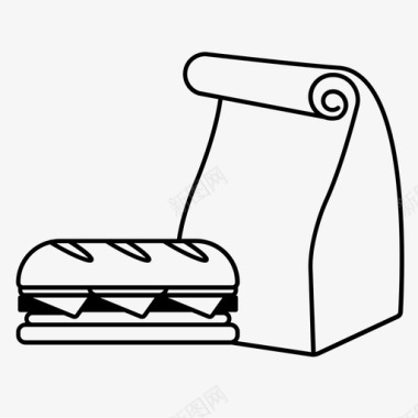 午餐三明治咖啡馆自助餐厅图标图标