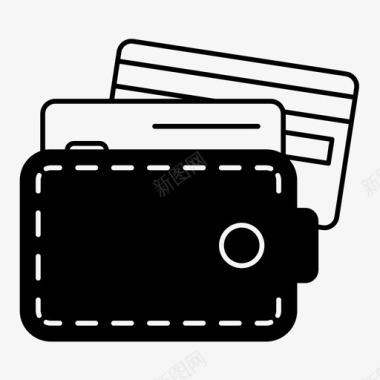 钱包信用卡现金支付图标图标