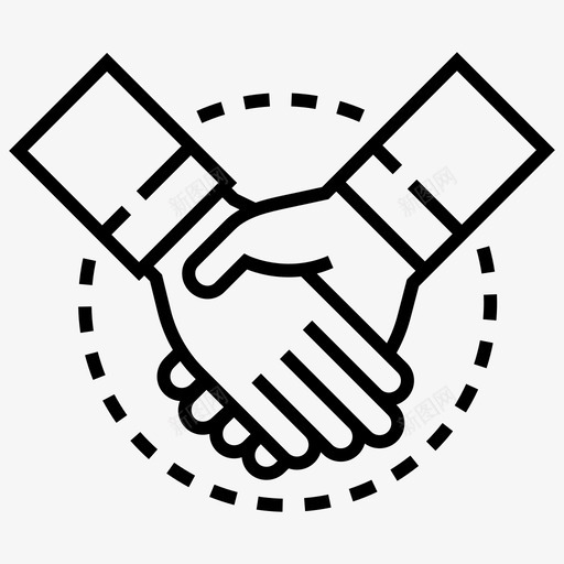 合作协议握手图标svg_新图网 https://ixintu.com 专业 办公 协议 合作 商务综合线图标集 握手
