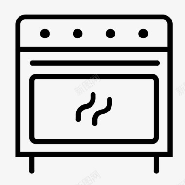 烤箱食物和烹饪图标图标