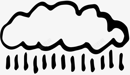 雨手绘雨雨云图标svg_新图网 https://ixintu.com 古怪的涂鸦 手绘雨 雨 雨云