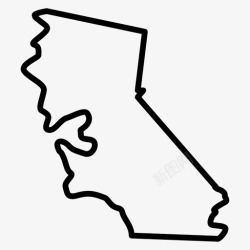 各州加州加州地图美国各州地图薄图标高清图片