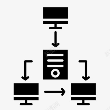 网络协作计算机图标图标