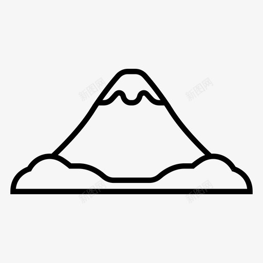 富士山山水自然图标svg_新图网 https://ixintu.com 地标世界漫游线图标集 富士山 山水 山水条纹 旅游 自然 风景