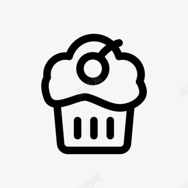 纸杯蛋糕甜心图标图标