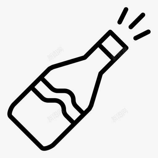 香槟酒瓶庆祝图标svg_新图网 https://ixintu.com 庆祝 新年线图标第一卷 酒瓶 香槟