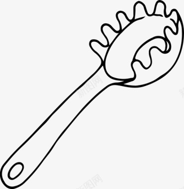 意大利面勺子烹饪餐具图标图标