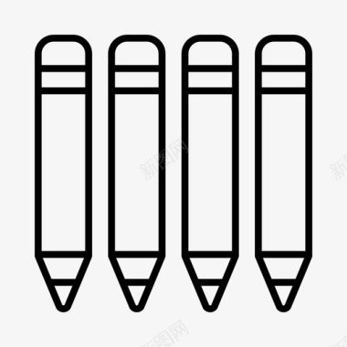 铅笔教室蜡笔图标图标