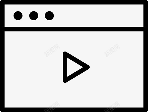 浏览器显示器播放图标svg_新图网 https://ixintu.com 屏幕薄 播放 显示器 浏览器 电视 窗口 视频