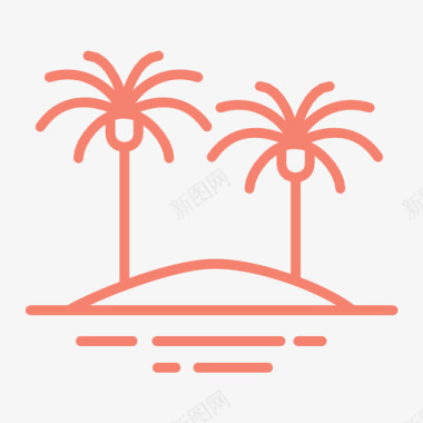 棕榈树海滩自然图标图标