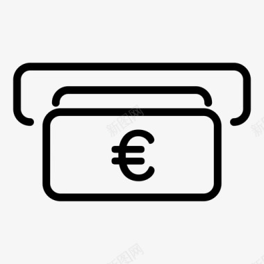 欧元现金atm银行图标图标