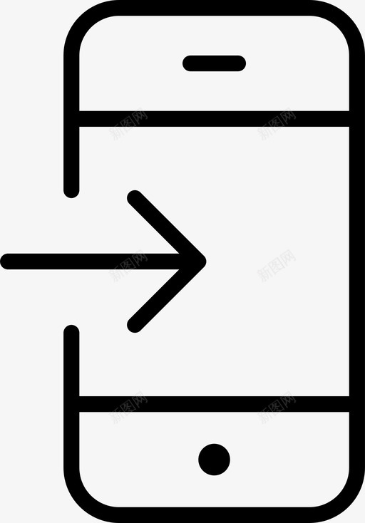 电话箭头设备图标svg_新图网 https://ixintu.com 下载 传送 屏幕精简 电话 移动 箭头 设备