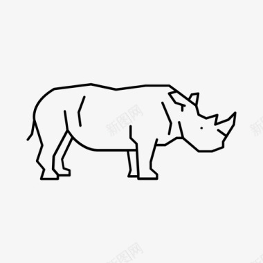 苏门答腊犀牛动物濒危图标图标