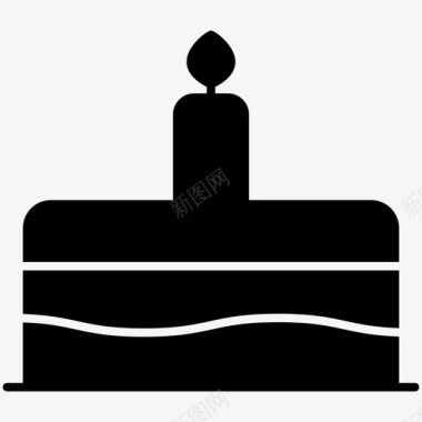 生日蛋糕蜡烛食物固体图标图标