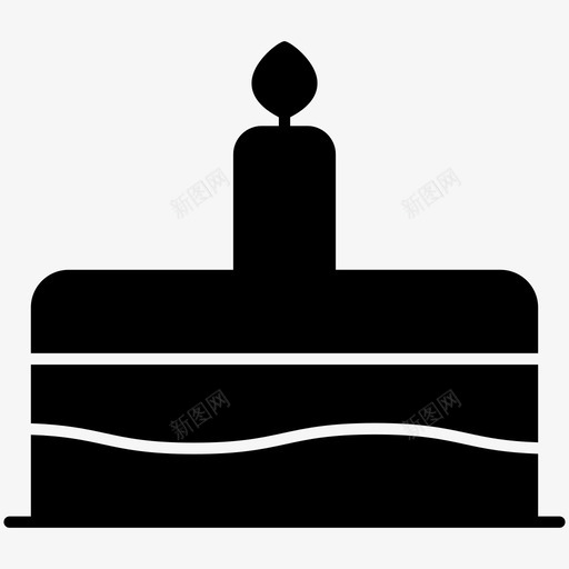 生日蛋糕蜡烛食物固体图标svg_新图网 https://ixintu.com 生日蛋糕蜡烛食物固体