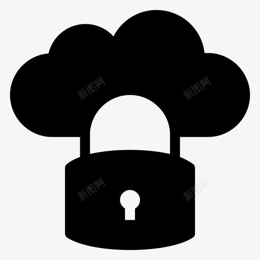 锁云挂锁图标svg_新图网 https://ixintu.com 云 云计算 密码 挂锁 私有 锁 隐私