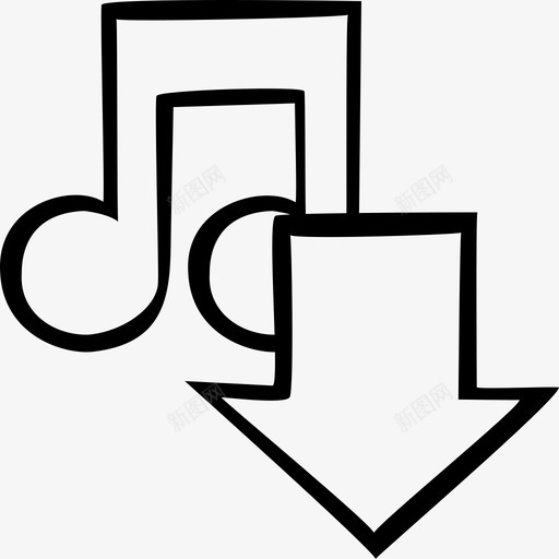 音乐保存声音图标svg_新图网 https://ixintu.com 下载音乐 保存 声音 存储 网络手绘
