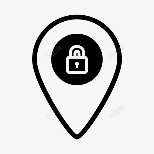锁定位置地图挂锁图标svg_新图网 https://ixintu.com 地图 挂锁 旅行 锁定位置