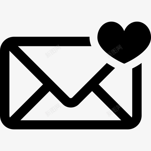 邮件有心脏界面扩展用户界面图标svg_新图网 https://ixintu.com 扩展用户界面 界面 邮件有心脏