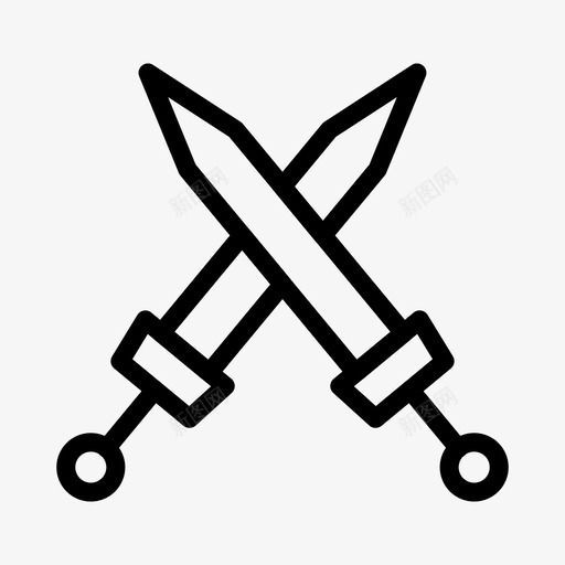 剑战斗运动图标svg_新图网 https://ixintu.com 体育奖励线图标 剑 工具 战斗 武器 运动