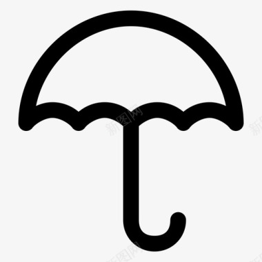 伞闭伞开伞图标图标