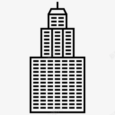 总部摩天大楼大厦公司图标图标