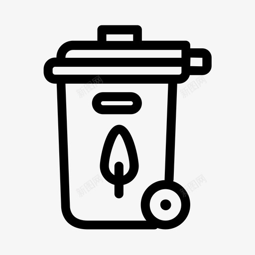 垃圾垃圾桶有机图标svg_新图网 https://ixintu.com 回收 回收和垃圾 垃圾 垃圾桶 有机 纸张