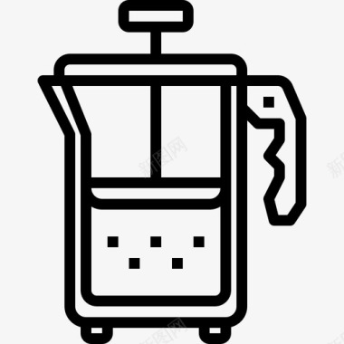 法式印刷机饮料咖啡图标图标