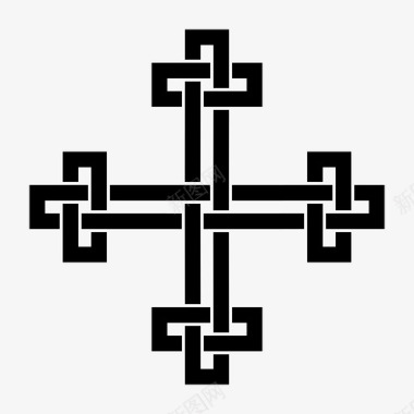 十字架辫子凯尔特人十字架图标图标