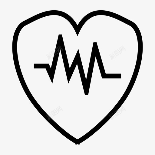 心跳检查监测图标svg_新图网 https://ixintu.com 健康 心跳 检查 监测 脉搏