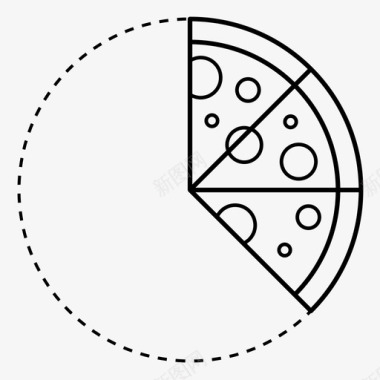 披萨八分之三除法分数图标图标