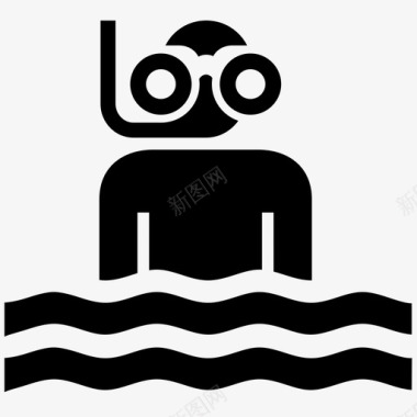 浮潜潜水员潜水图标图标
