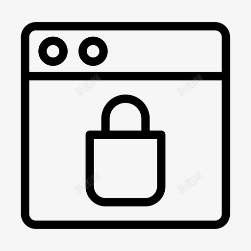 互联网锁私人图标svg_新图网 https://ixintu.com 互联网 安全 私人 购物 购物和电子商务线图标第二卷 锁