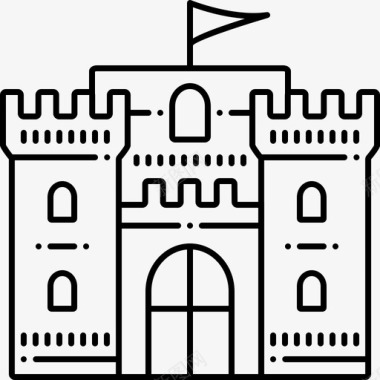 城堡旗城堡大厦图标图标