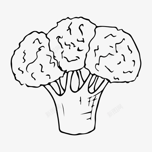 西兰花饮食食品图标svg_新图网 https://ixintu.com 健康 手绘 蔬菜 西兰花 食品 饮食