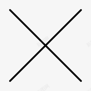 十字对角线几何图标图标