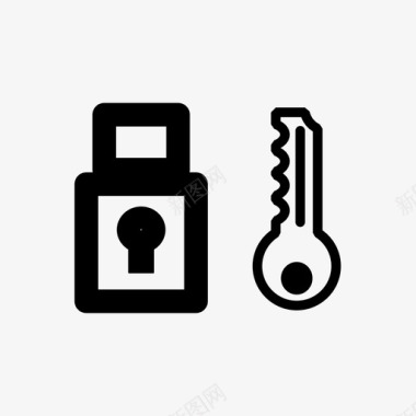 挂锁和钥匙储物柜私人图标图标