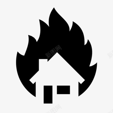 着火的房子火家图标图标