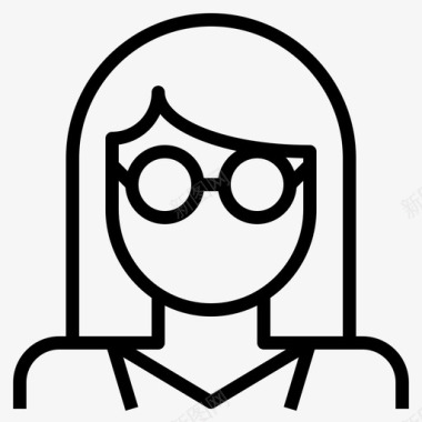 戴眼镜的女孩化身女性图标图标